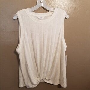 NEW Time & True Twist Front Tank, XXL (2), Winter White